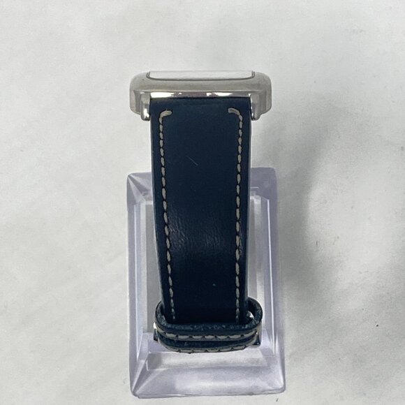 Coach Watch Women 29mm Silver Tone Swiss Made Black Leather New Battery 8.25" - Picture 7 of 15